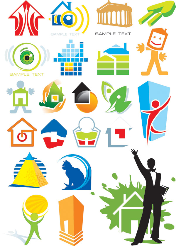 free vector House theme logo graphics vector